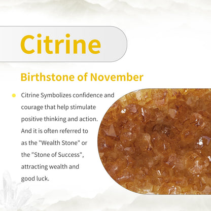 TUMBEELLUWA Natural Citrine Crystal Cluster Geode Raw Crystals and Healing Stones Mineral Specimen Rock Collection Display Decor for Home, 51-100 g