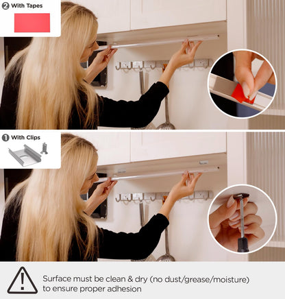 Under Cabinet Lighting Plug in 12in 1Pack AC120V 3CCT 3000/4000/5000K, Super Bright,Linkable Under Counter Lights for Kitchen, Ultra Slim LED Cabinet Light,ETL White