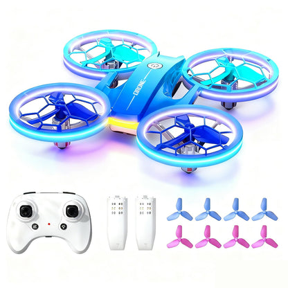 Drone for Kids and Beginners, Quadcopter Indoor Small with 2 Modular Batteries, 360° Flips, 3 Speeds, Auto Hover, LED Lights, Great Valentine‘s Day, Birthday Gift Toy for Boys and Girls