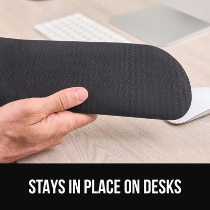 GORILLA GRIP Silky Memory Foam Keyboard Wrist Rest for Computer and Mouse, Ergonomic Typing Support Pad, Desk Office Supplies, Gaming Accessories, Hand & Arm Mousepad Cushion and Coaster Set, Black