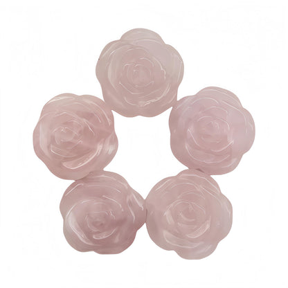 Sunshcat Natural Rose Quartz Crystal Rose Pendant,Three Dimensional Carved Healing Meditation Jewelry Crystals and Healing Stone Figurine,Suitable for DIY Jewelry Making and Valentine's Day Gift
