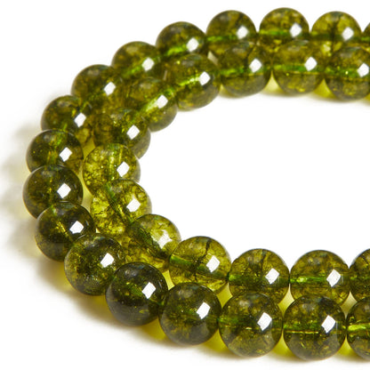 60pcs 6mm Peridot Beads Natural Gemstone Beads Round Loose Beads for Jewelry Making