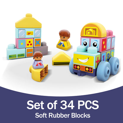 ROHSCE Baby Blocks 6 to 12 Months Kids Building Blocks Colorful Soft Blocks for Toddlers, Large Creative Stacking Blocks, STEM Soft Blocks for Baby 34 PCS, Toddler Stacking Toy Gifts