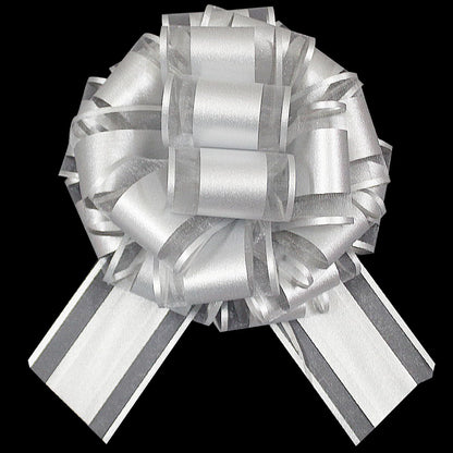 LHMTFCYY 12 Inch Clitter Big Gift Bow,1PC Large Silver Bow,Giant Bow for Bike,Dining Tables,Parties,Birthdays,Christmas,Valentine's Day,Easter,and other Festivals and Gift Decorations (Clitter Silver)