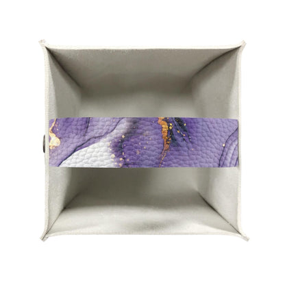 ZFRXIGN Purple Marble Print Tissue Box Cover for Kids Adults Leather Square Tissue Box Holder Case Facial Paper Organizer Dispenser for Bathrobe Bedroom Night Stand Office Vanity
