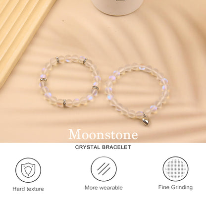 GDLKPYHS Healing Bracelets for Women - Moonstone Bracelet - Healing Prayers Crystal Bracelet, 8mm Natural Stone Stress Relief Yoga Beads Get Well Soon Gifts