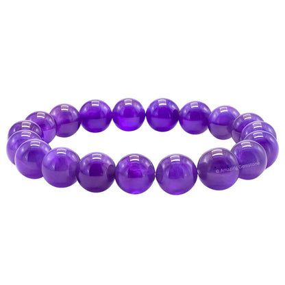 Amazing Gemstone Crystal Bracelet for Women Men's Gifts - Protection Healing Crystal Bracelet - 8mm Gemstone Beaded Stretchable Bracelet Pulseras Para Hombres Mujer Stocking Stuffers Mothers Day Gift (Amethyst)