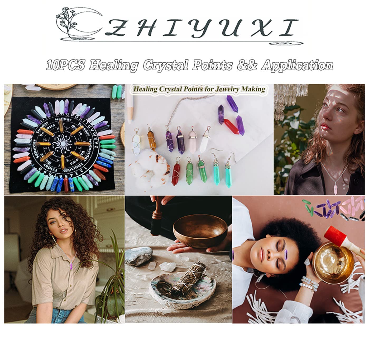 ZHIYUXI Amethyst Crystal Rock Amethyst Stone Gems Gemstones Amethyst Crystals Bulk Crystal Set Bulk Crystals Purple Crystal Wand Tumbled Polished Rocks Reiki Therapy Meditation Decor Gifts 10 Pcs