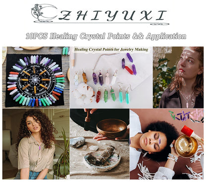 ZHIYUXI Amethyst Crystal Rock Amethyst Stone Gems Gemstones Amethyst Crystals Bulk Crystal Set Bulk Crystals Purple Crystal Wand Tumbled Polished Rocks Reiki Therapy Meditation Decor Gifts 10 Pcs