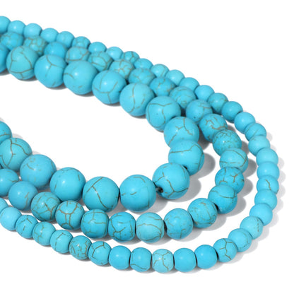 40pcs 10mm Natural Turquoise Gemstone Beads Healing Crystal Round Loose Stone Beads for Jewelry Making, Crystal Stone Beads for Bracelets Necklace Earrings Making
