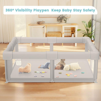 Besuhot Baby Playpen Baby Playard, Play Pen for Babies and Toddlers with Gate, 50x50 Fence, Sturdy Safety Playpen, Indoor & Outdoor Kids Activity Center (Pack of 2)
