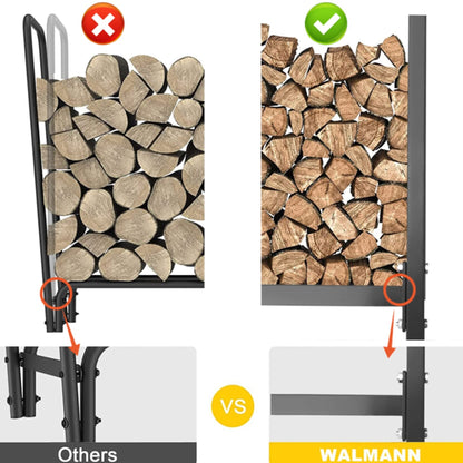 WALMANN 8ft Firewood Rack with Cover, Heavy Duty Firewood Rack With Weather Resistant 600D Oxford Fabric Cover, Indoor/Outdoor Wood Rack for Firewood
