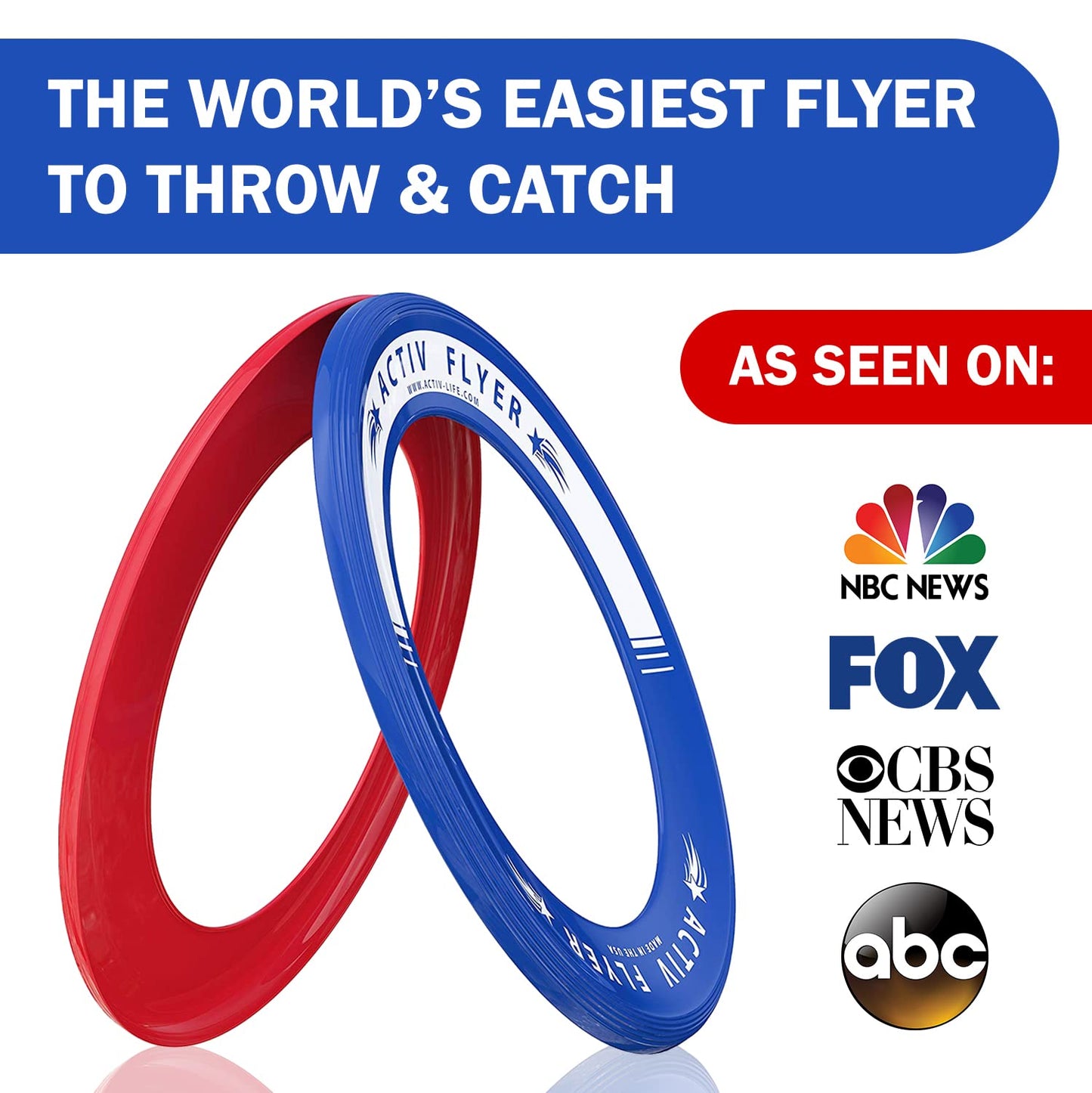 Activ Life Flying Rings for Kids, Fun Beach Toys, Gifts for Boys Girls Teens, Cool Family Outdoor Games, Play at Swimming Pool, Playground, Basket Fillers Birthday Presents, Blue/Red