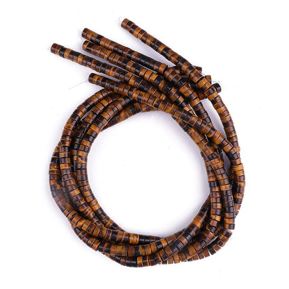 BEADIA Natural Yellow Tiger Eye Spacer Beads Caps Loose Semi Gemstone for Beading Jewelry Making 6mmx3mm 38cm