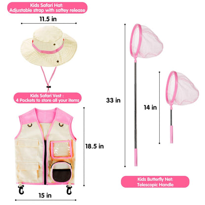 INNOCHEER Toys for Girls Explorer Kit, Bug Catcher Kit for Kids, Birthday Gifts, Summer Toys for 3 4 5 6 7 8+ Year Old Girls, 3 4 5 6 7 8+ Year Old Girl Birthday Gift Kids Outdoor Toys