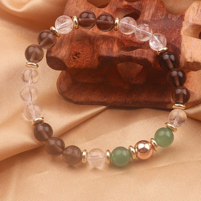 KSQS Healing Stone Bead Bracelet for Women, Natural Gemstones Balance Protection Bracelet, Spiritual Crystal Beads Bracelet Anxiety Relief with Meaning Card(#25)