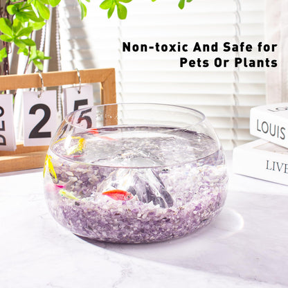 EZEELAI 0.5 Lb/230g Amethyst Crystal Chips Bulk Tumbled Crushed Stones 3-5mm, Natural Crushed Crystal Quartz Healing Stones Rocks for Vases Filler, Aquarium Gravel Rocks, Succulent Plants Decor