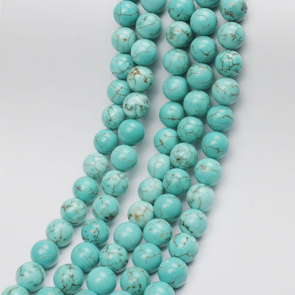 MJDCB Best Sellers Stone Beads Turquoise Round Loose Beads for Jewelry Making DIY Bracelet Necklace (10mm)