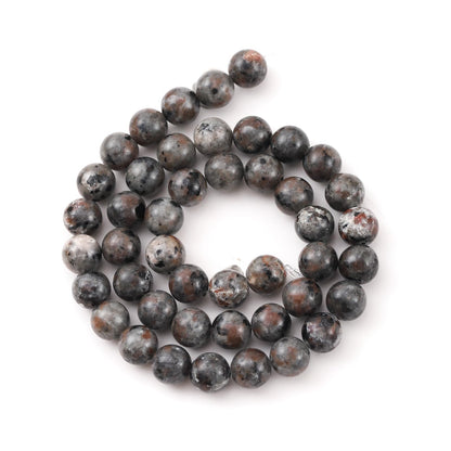 8mm 45pcs DIY Natural Black Labradorite Stone Beads Round Healing Crystal Gemstone Loose Beads for Jewelry Making Handmade Bracelet Necklace