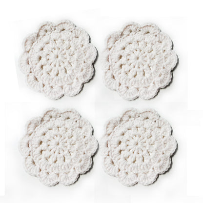 Handmade Crochet Coasters - Beige Floral Design, 4 inches, Coasters for Home Decoration, Tabletop Protection & Housewarming Gifts，4 Pieces