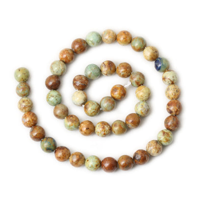 CHEAVIAN 45PCS 8mm Natural Peacock Turquoise Gemstone Round Loose Beads for DIY Bracelet Necklace Earrings Jewelry Making 1 String 15 Inches