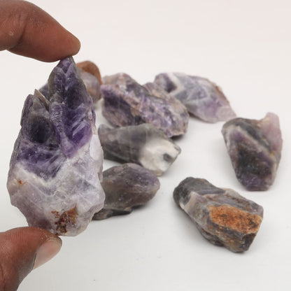 REAL-GEMS Natural Raw Healing Crystals Rough Stones for Tumbling, Cabbing, Polishing, Wire Wrapping, Wicca & Reiki Crystal Healing, Mix Gemstones,7 Chakra (Violate Amethyst)