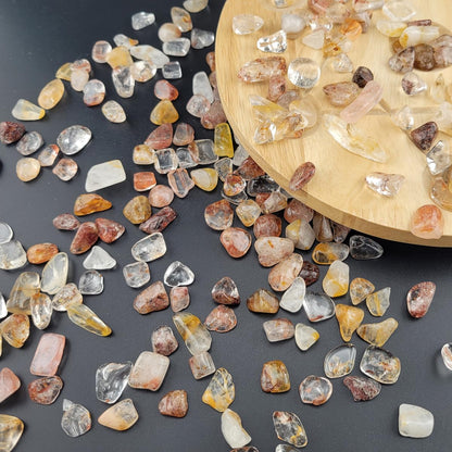 1,000 Carats Phantom Quartz Handpicked Tumbled Stones Crystals Chips 0.2''-0.5'' Bulk Pocket Stones for Healing, Reiki, Meditation, Witchcraft and Home Decorations (Mix Phantom Quartz)