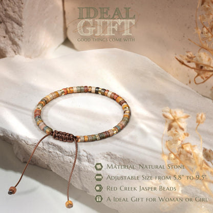 Gifts for Women Healing Natural Stone Bracelets with Positive Affirmations - Inspirational Gifts Jasper Bracelet - Get Well Soon Gifts for Mom Aunt Grandma Daughter in Law Best Friends, Birthday Christmas Valentine's Day Graduation Jewelry Gifts for Her