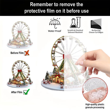 Christmas Ferris Wheel Acrylic Desktop Decoration, Suitable for Home Décor in Living Room or Office. Idea Gift Choice: Halloween, Christmas, Birthday, Anniversary, Valentine's Day, Celebrations