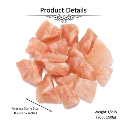 Jovivi Bulk Himalayan Salt Crystals Rough Healing Stones 1" Large Natural Raw Rocks for Tumbling, Cabbing, Decoration, Wire Wrapping, Wicca & Reiki - 0.5 lb
