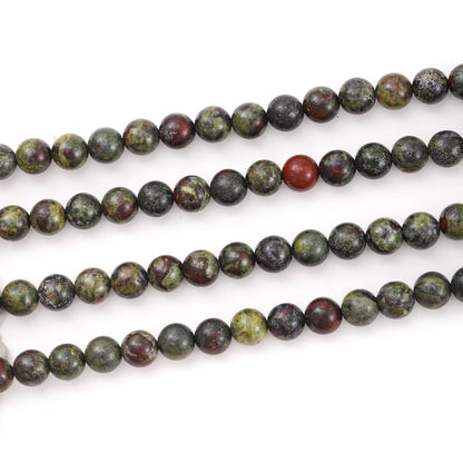 8mm 45pcs DIY Natural Dragon Blood Stone Beads Round Healing Crystal Gemstone Loose Beads for Jewelry Making Handmade Bracelet Necklace