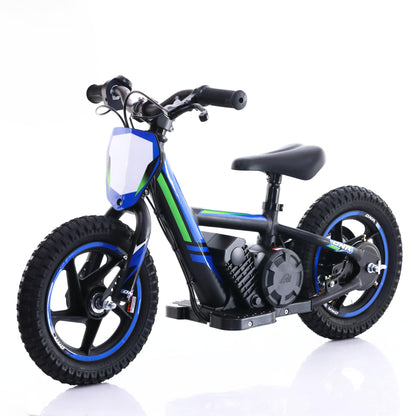 KOZRUNS Electric Dirt Bike for Kids 3-6, 170W Racing Experience Lightweight Motorcycle, New Aluminum Frame with 2 Power Modes, 24V Detachable Battery, 12 Inch Knobby Tires