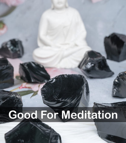 Black Obsidian Raw Stones for Tumbling, Rough Gemstones and Crystals, Jewelry Making, Polishing, Cabbing, Lapidary, Fountain Rocks, Decoration, Wire Wrapping, Gem Mining, Reiki Healing 1 lb