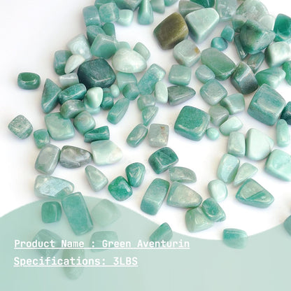 XMHOME 3 Pounds Green Aventurine Tumbled Stones - Polished Green Crystals for Vase Filler, Luck, and Decoration