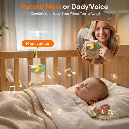 Sound Machine for Baby Soother,AI Cry Detection & Auto-Soothing,Parent-Voice Comfort,13 Soothing White Noise Machine,Record,Timer and Night Light, Ideal for Newborns,Sleeping Soother, Meditation