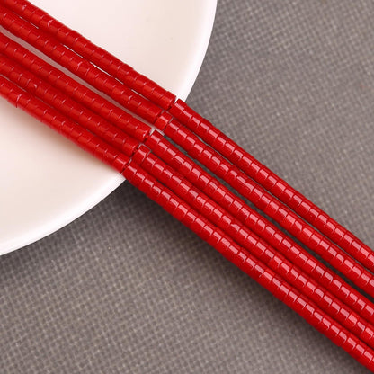 BONNY BOXX 150PCs Natural Red Coral Spacer Beads, Loose Semi Precious Flat Round Gemstone Heishi Disc Stone Beads for Beading Jewelry Making 4mm*2mm
