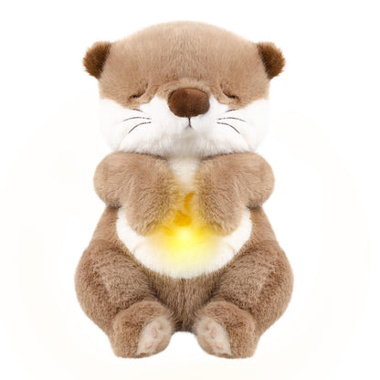 LLUKEME Baby Comfort Otter Breathing Stuffed Animal Buddy-Fur Real Pets Plush Sound Machine with Music, Warm Lights, Peaceful Moments for Kids & Adult | Peluche Que Respira