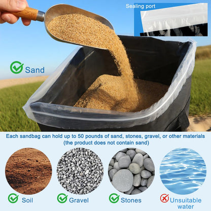Arivlune 50LBS Umbrella Base Weights Sandbags, Sand Bags for Weight to Hold Down Umbrella Base, Fillable Heavy Duty Weights Sandbag for Outdoor Furniture Backyard Umbrellas(Without Sand)