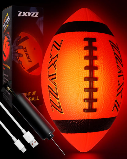 Zxyzz Rechargeable Glow in The Dark Football Birthday Gifts for 6 7 8 9 10 11 12 13 14 15 Year Old Boys, NO 6 Light Up Football Perfect for Teen Outdoor Sports Ideas, Kids Boys Toy Stuff Ages 6-15