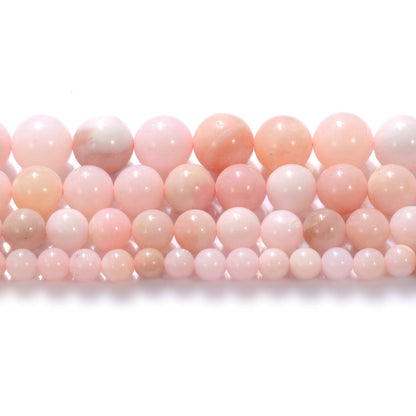 10mm Natural Powder Opal A Gemstone Round Loose Beads Crystal Stone Bracelet Necklace Accessories Crafts for Jewelry Making DIY,1 Strand 15"