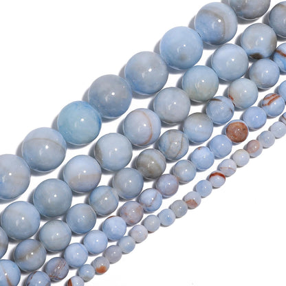 Yochus 60pcs 6mm Grayish Blue Persian Jade Energy Healing Round Bulk Gemstone Beads for Jewelry Making Bracelet Necklace Earring DIY