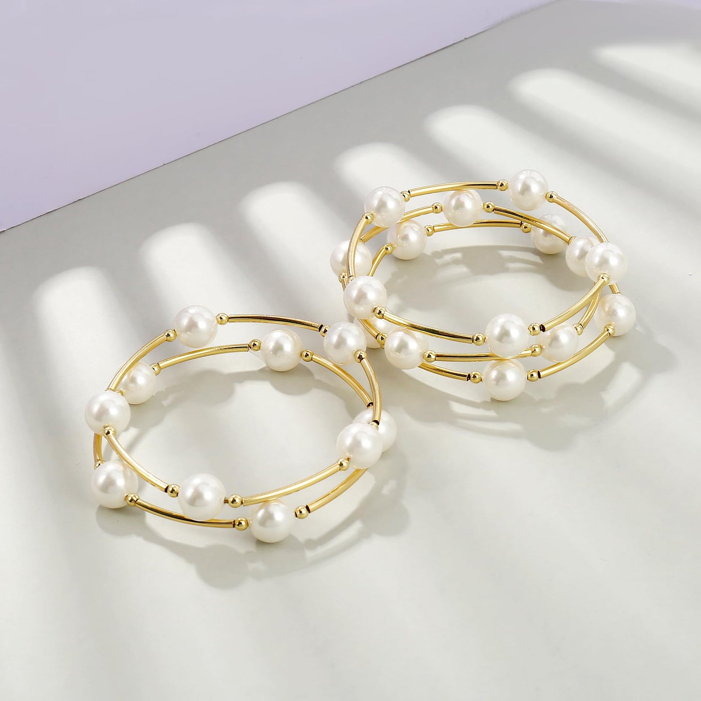 Elegance 11 designs Blessing Bracelet 10mm Crystal White Pearl Bracelet Dainty Gold Plated Tube For Women Simple Bridal Gifts For Friends And Loved