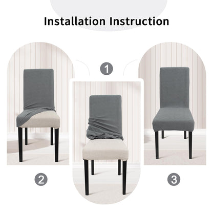 YSTELLAA Chair Covers for Dining Chairs, Stretch Chair Covers Set of 4, Parson Chair Slipcovers Removable Washable Kitchen Chairs Seat Covers,Light Gray