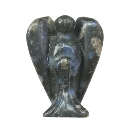 Afucats Natural Rhyolite Healing Guardian Angel Indoor Decorative Stone,1.5 Inches Carving Pocket Palm Statue,Gift for Her Christmas Décor