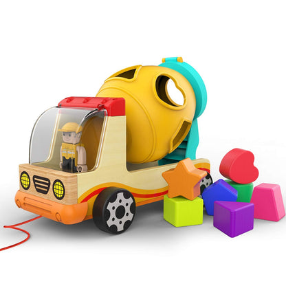 TOP BRIGHT Wooden Shape Sorter Toys for Toddlers Learning Sort and Match for 2 Year Old