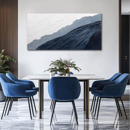 Ocevarin Blue and White Canvas Wall Decor Abstract Wall Art for Bedroom Neutral Art Prints Minimalist Home Decor 24"x 48" Pictures for Living Room