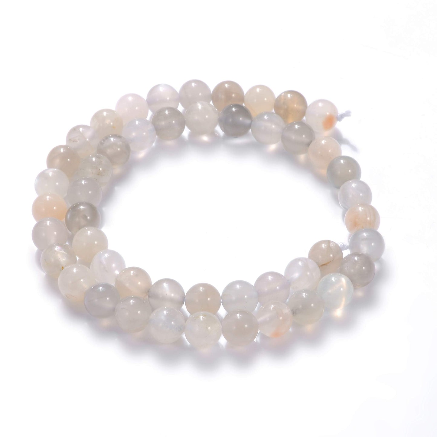 10mm Natural White Moonstone Gemstone Round Loose Beads Crystal Stone Bracelet Necklace Accessories Crafts for Jewelry Making DIY,1 Strand 15"