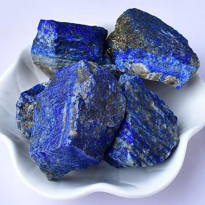 2PCS Natural Raw Stone Healing Crystals Bulk, Gemstones for Reiki, Meditation, Home Decor, Garden Fountain Rocks (Lapis Lazuli)