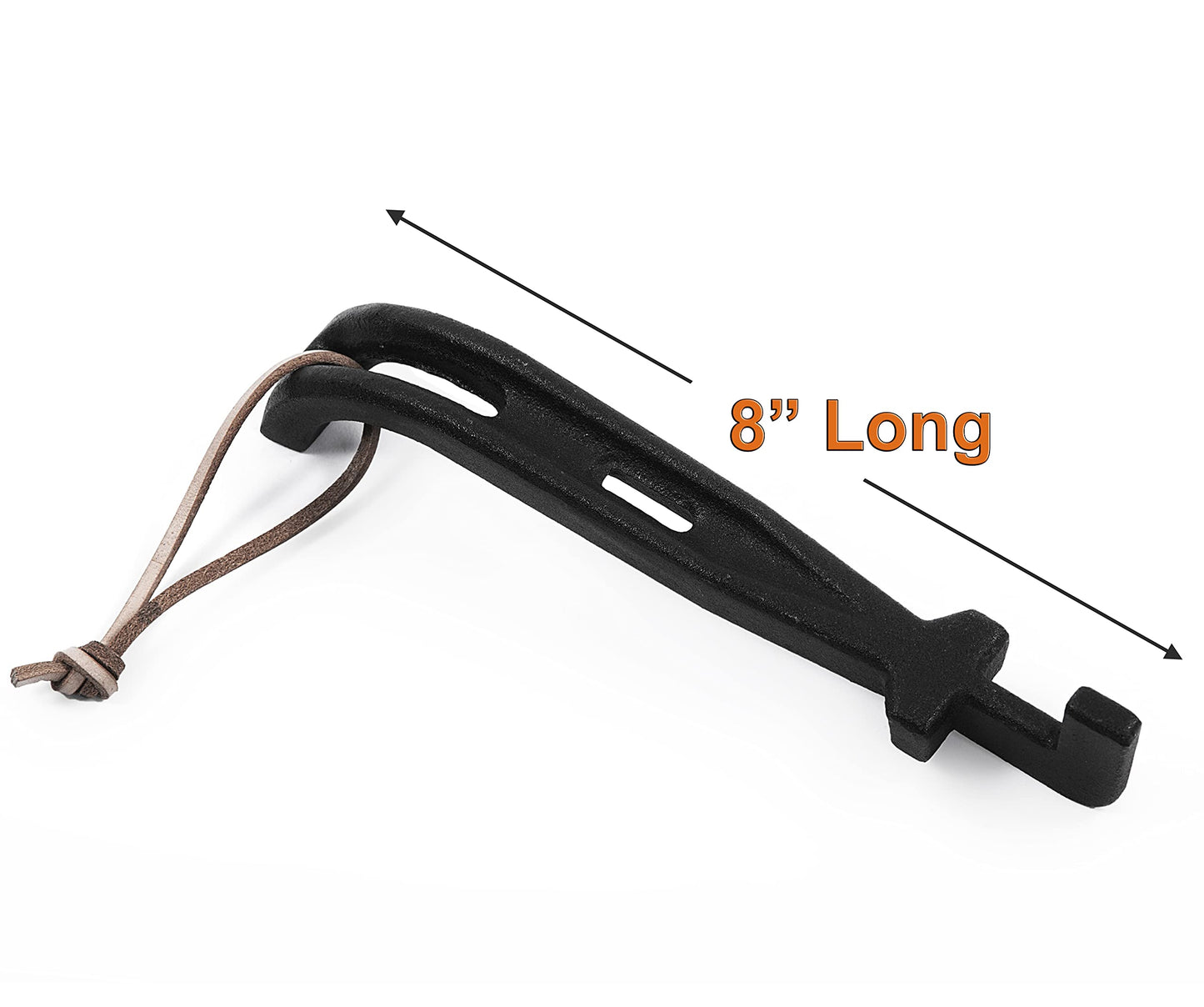 DELSbbq Cast Iron Barbecue Universal Grill Grid Lifter, 8 inch Long hot Surfaces handling Lifter Gripper for Most Charcoal Grills and Gas Grills