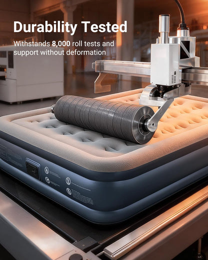 iDOO Queen Air Mattress with Built in Pump, 18 Raised Comfort Inflatable Blow up Mattress, Upgraded Support Structure Portable Air Bed for Camping, Guests and Home, Colchon Inflable, Gift for Mom